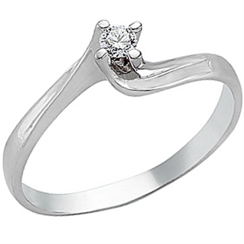 Solid Gold 0.1 ct Diamond Solitaire Ring