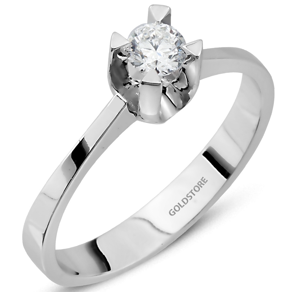 Solid Gold 0.12 ct Diamond Solitaire Ring