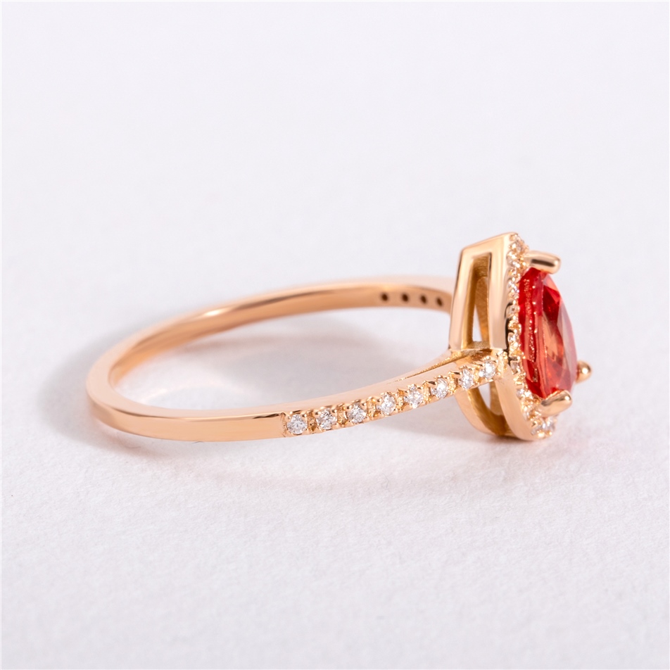 Solid Gold 0.14 ct Diamond Sapphire Ring