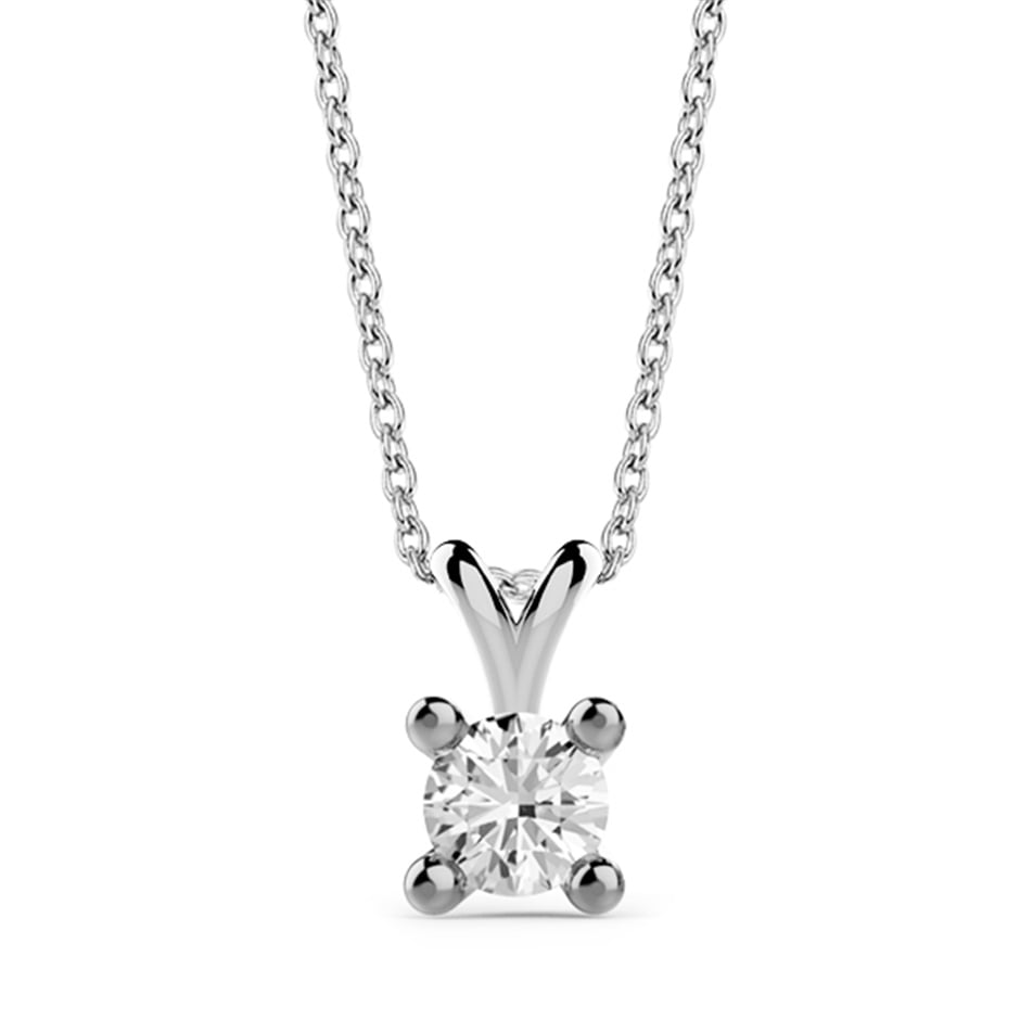 Solid Gold 0.15 carat Diamond Solitaire Classic Necklace