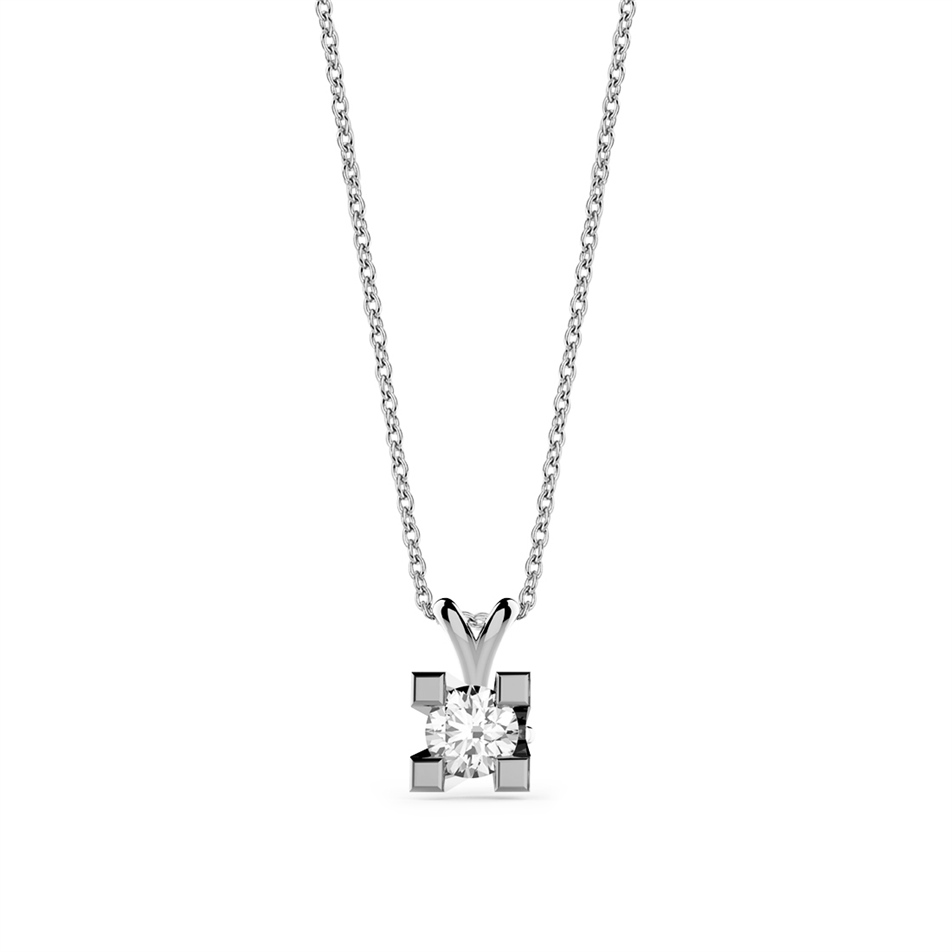 Solid Gold 0.15 carat Diamond Solitaire Classic Necklace