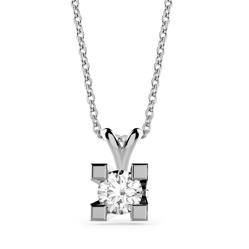 Solid Gold 0.15 carat Diamond Solitaire Classic Necklace