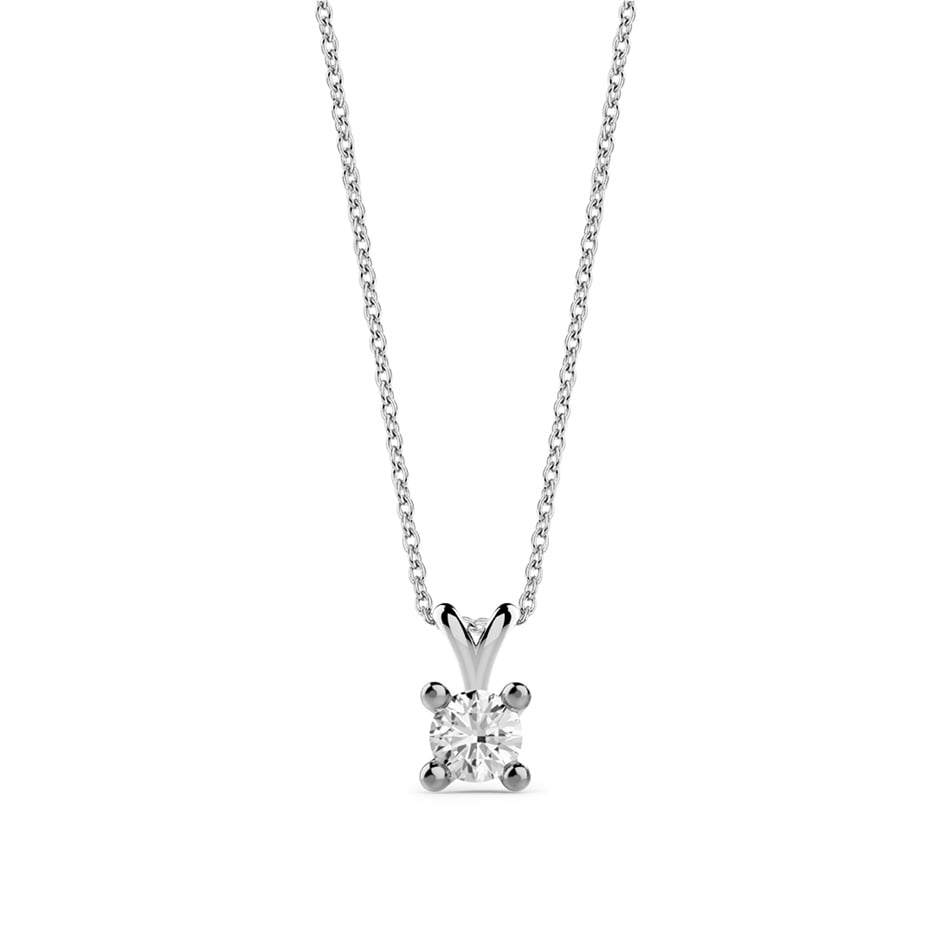Solid Gold 0.15 carat Diamond Solitaire Classic Necklace