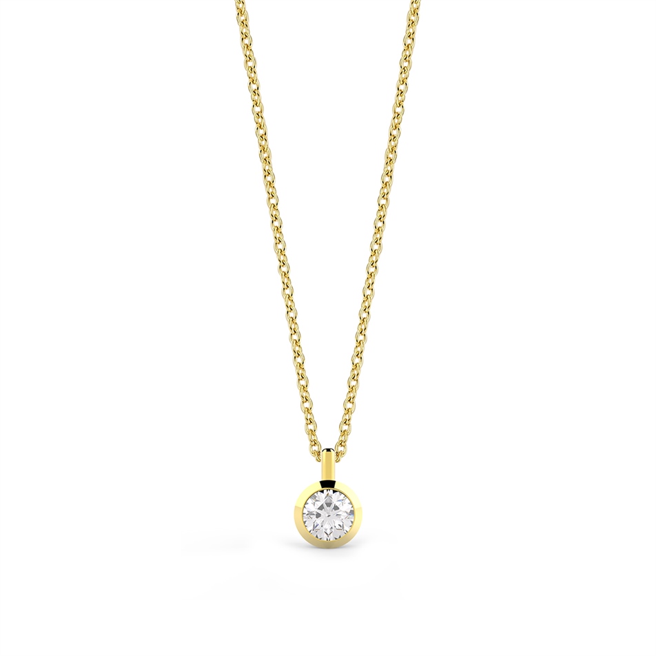 Solid Gold 0.15 carat Diamond Solitaire Necklace