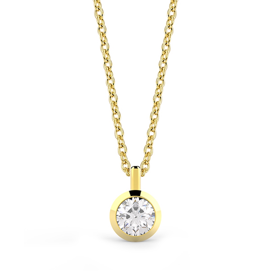 Solid Gold 0.15 carat Diamond Solitaire Necklace
