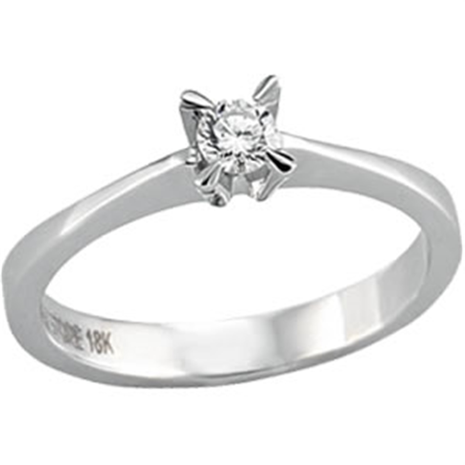 Solid Gold 0.16 ct Diamond Solitaire Ring