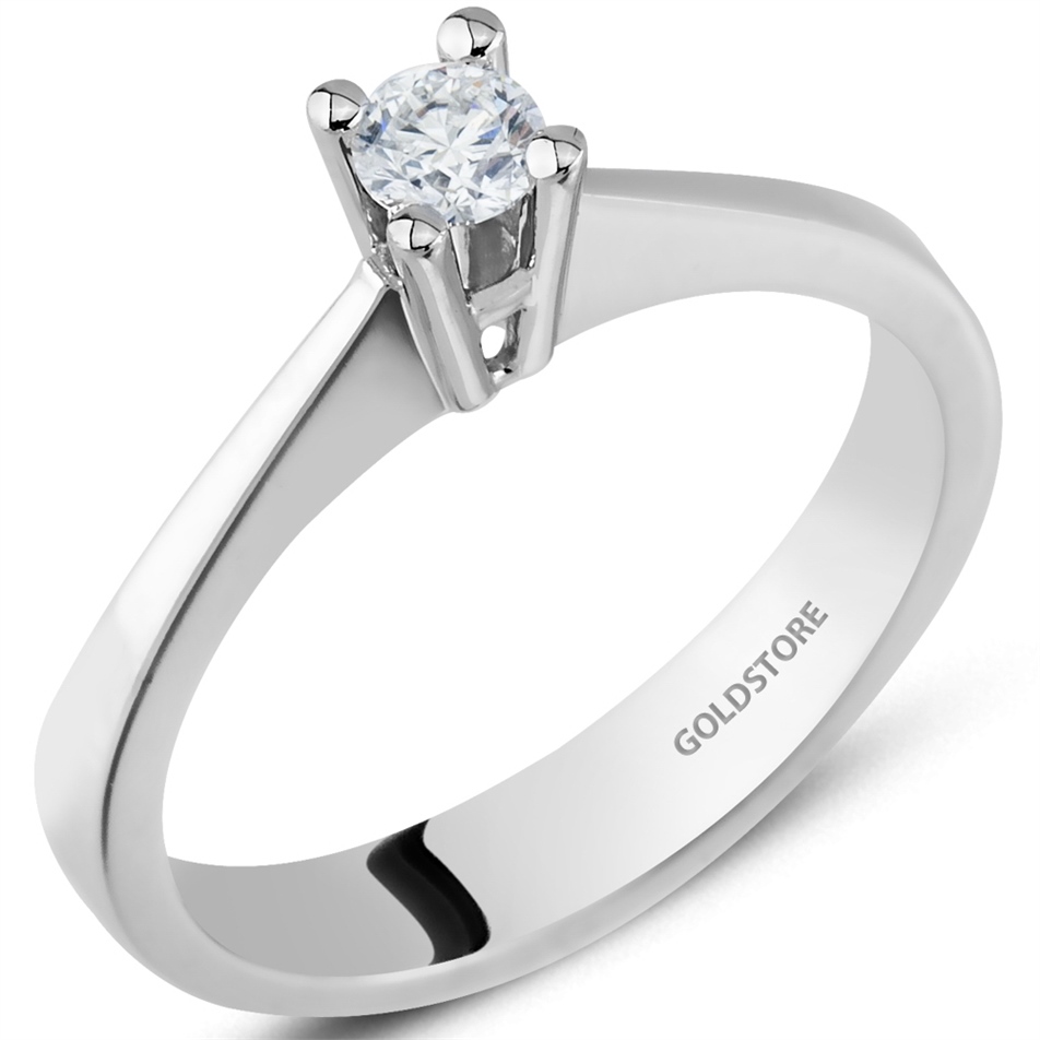 Solid Gold 0.18 ct Diamond Solitaire Ring