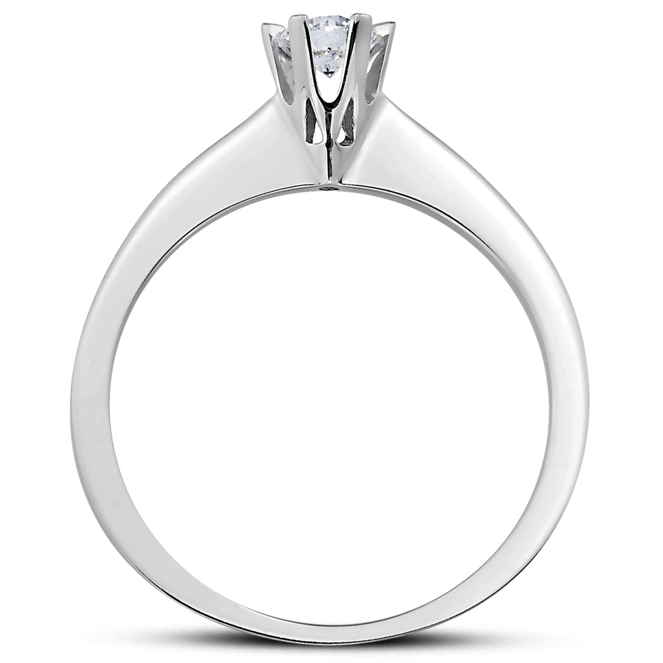 Solid Gold 0.2 ct Diamond Solitaire Classic Ring