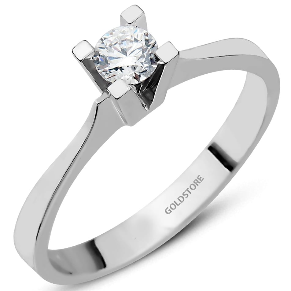Solid Gold 0.2 ct Diamond Solitaire Ring