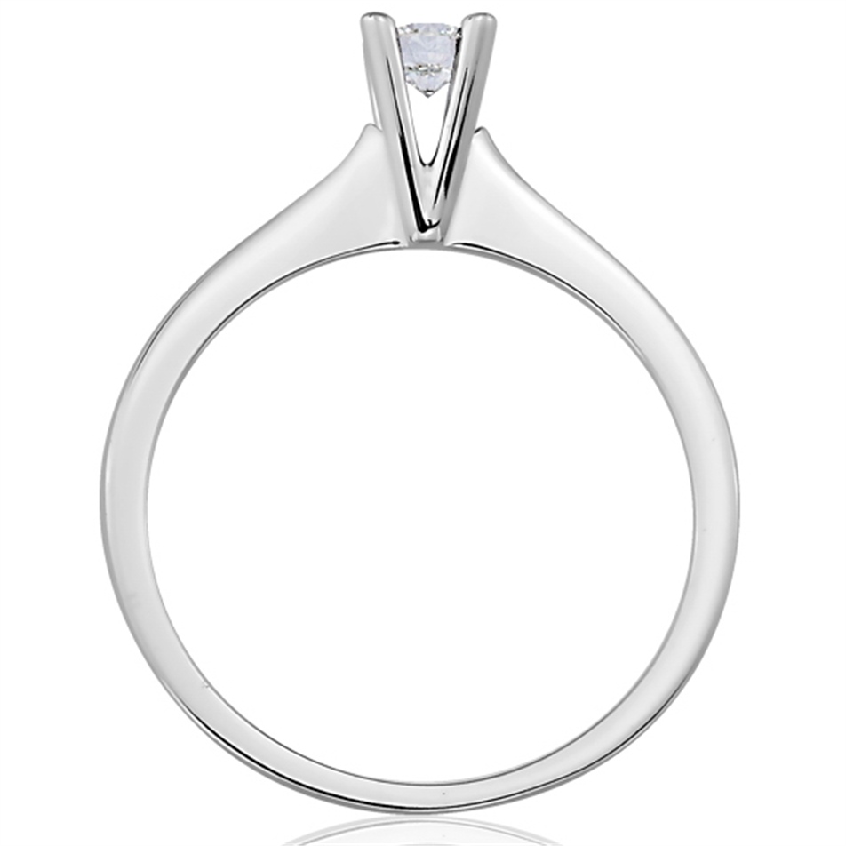 Solid Gold 0.2 ct Diamond Solitaire Classic Ring