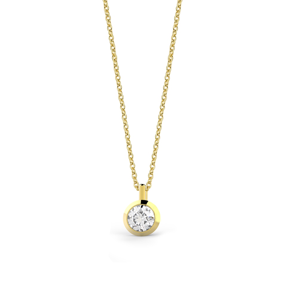 Solid Gold 0.22 carat Diamond Solitaire Necklace
