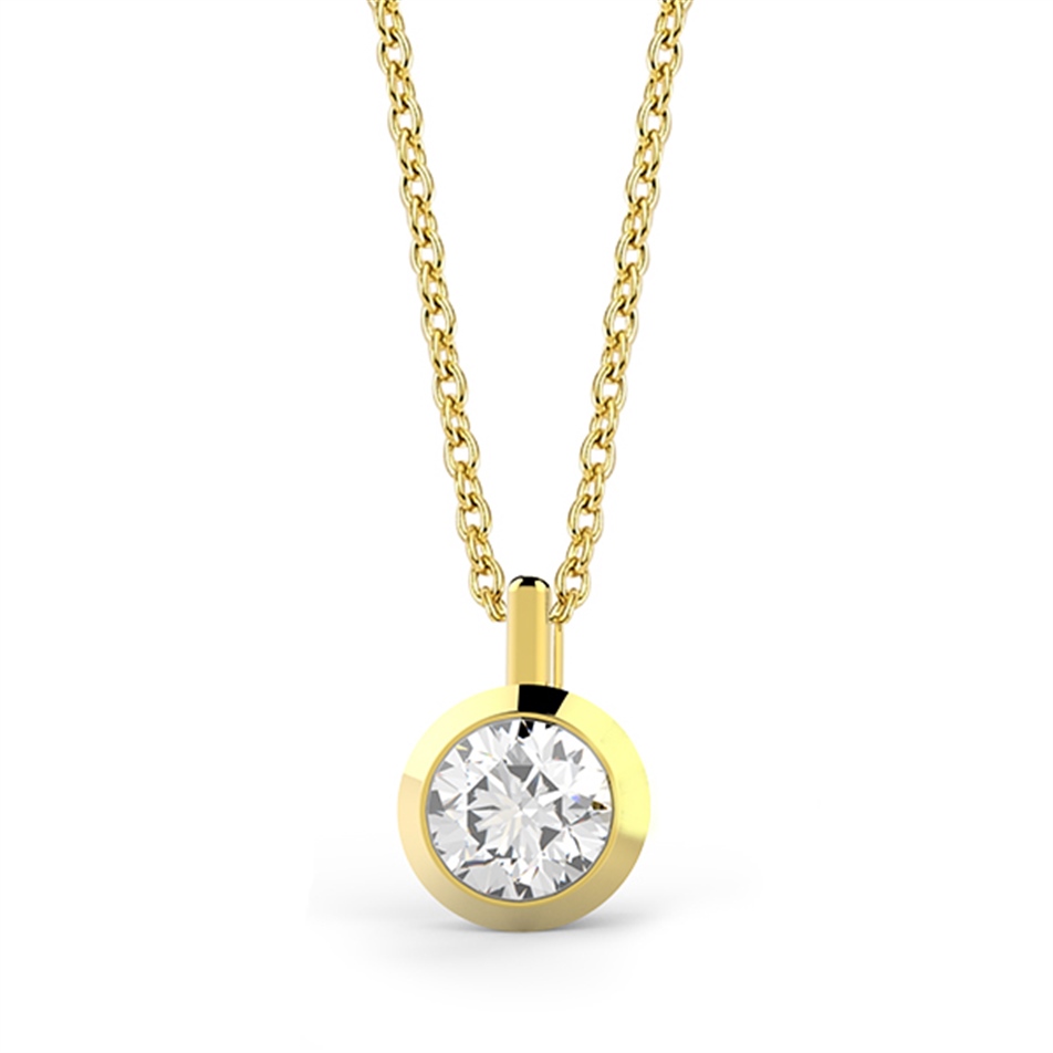 Solid Gold 0.22 carat Diamond Solitaire Necklace