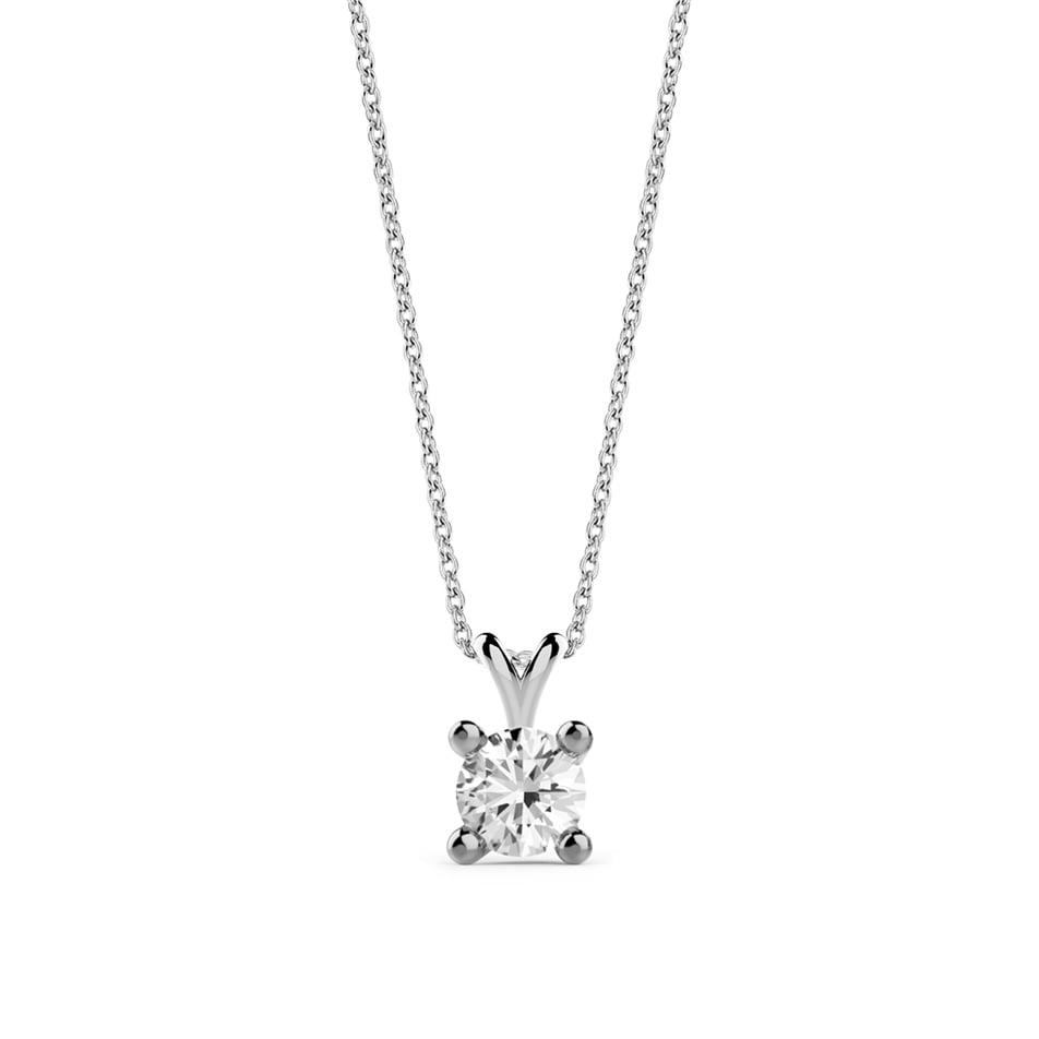 Solid Gold 0.22 carat Diamond Solitaire Classic Necklace