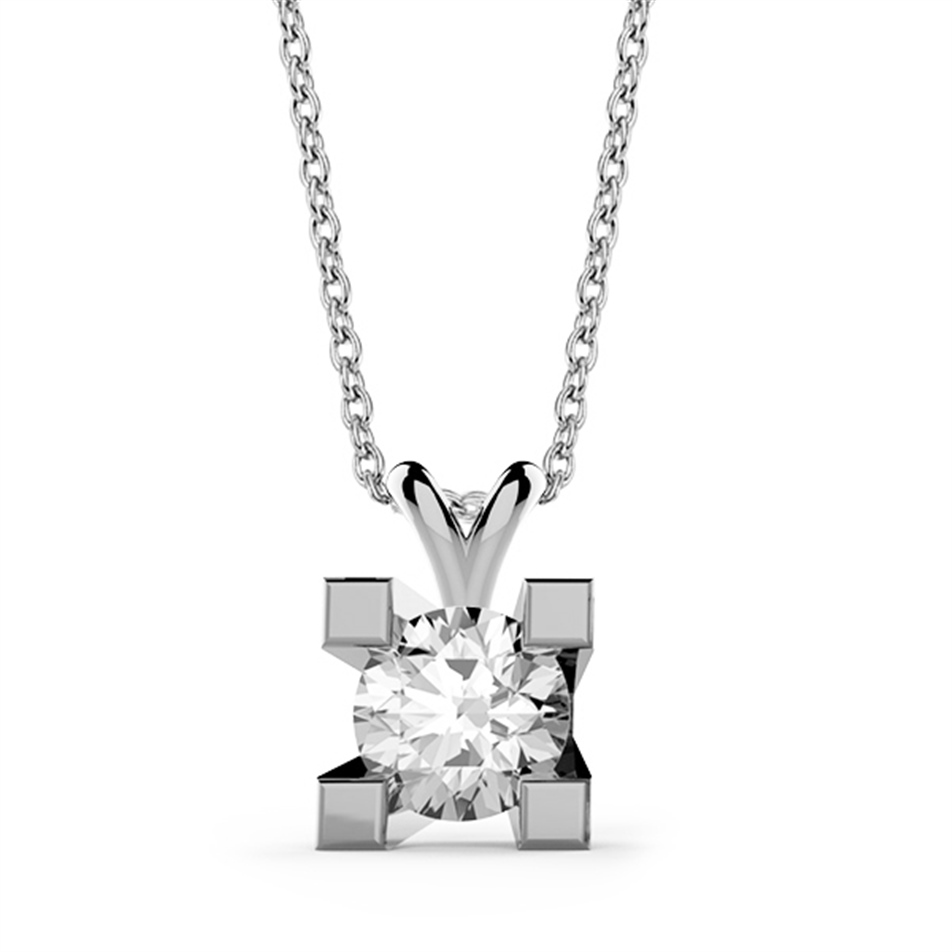 Solid Gold 0.22 carat Diamond Solitaire Classic Necklace