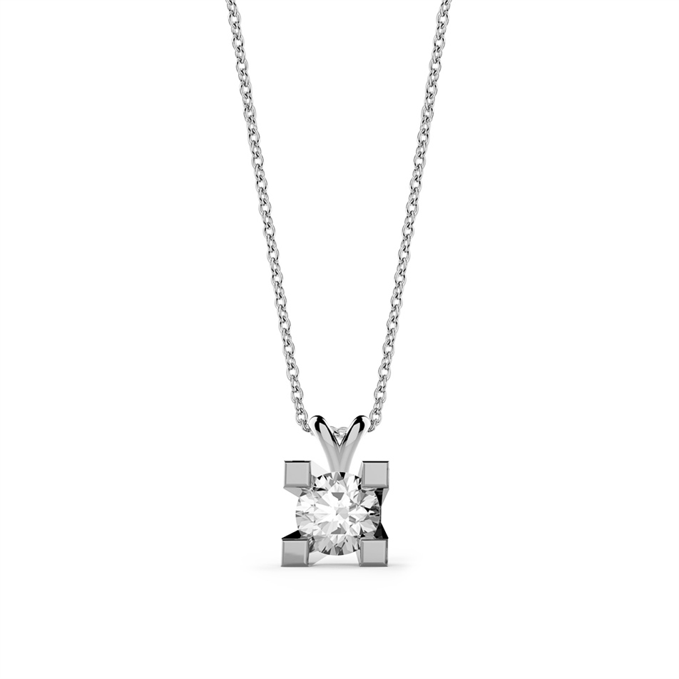 Solid Gold 0.22 carat Diamond Solitaire Classic Necklace