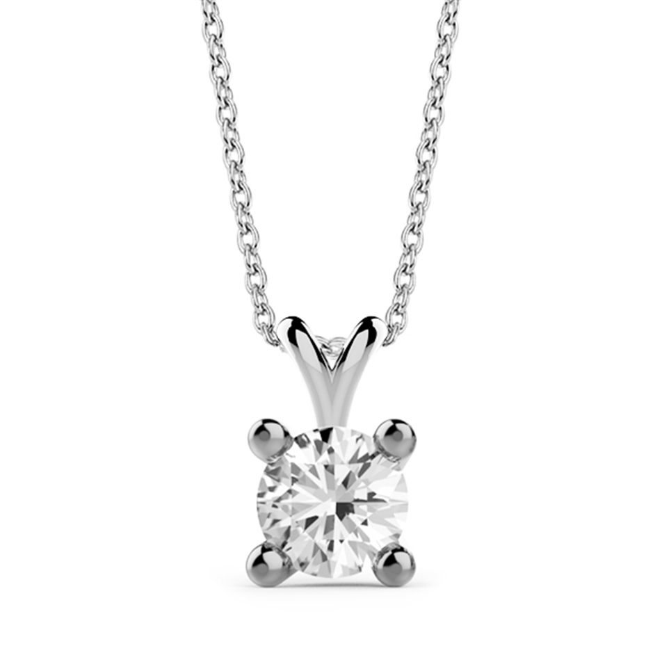 Solid Gold 0.22 carat Diamond Solitaire Classic Necklace