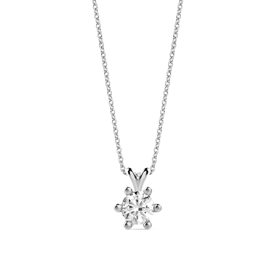 Solid Gold 0.22 carat Diamond Solitaire Classic Necklace