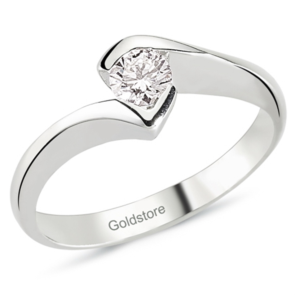 Solid Gold 0.22 ct Diamond Solitaire Ring