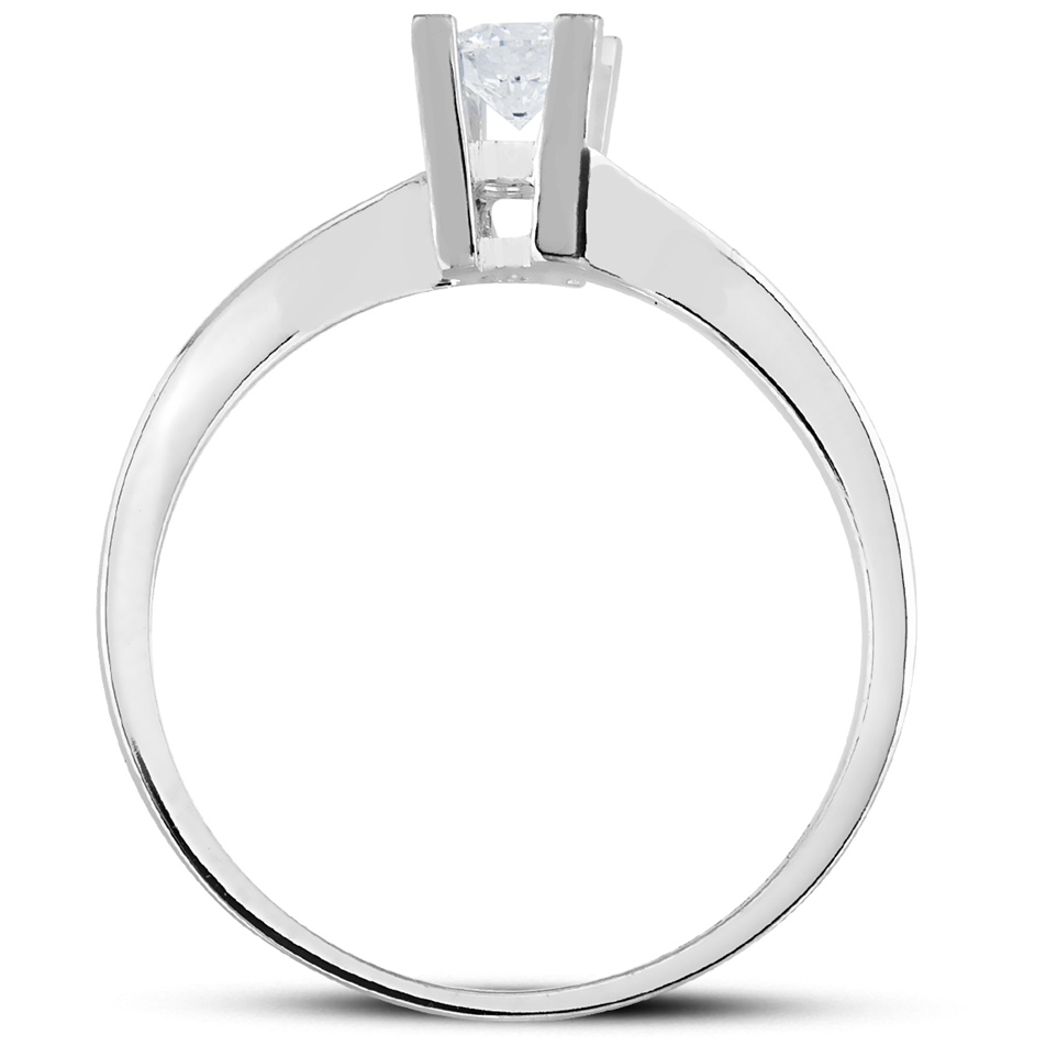 Solid Gold 0.24 ct Diamond Solitaire Bypass Solitaire Ring