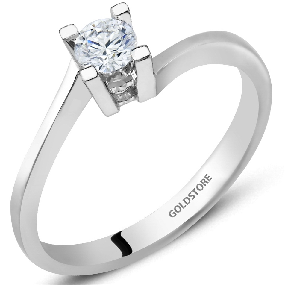 Solid Gold 0.24 ct Diamond Solitaire Bypass Solitaire Ring