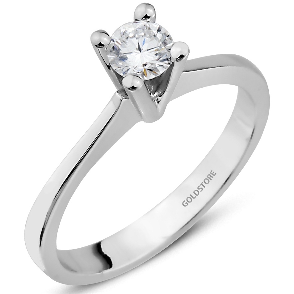 Solid Gold 0.25 ct Diamond Solitaire Classic Ring