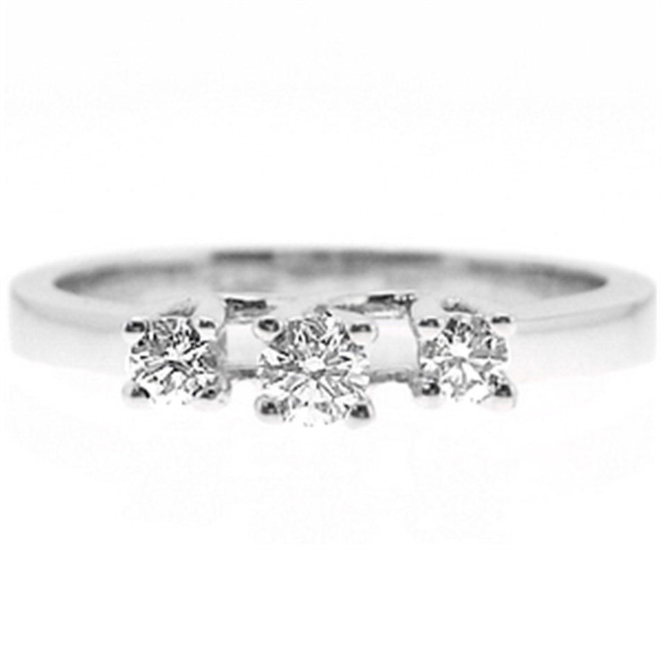 Solid Gold 0.25 ct Diamond Three Stone Ring