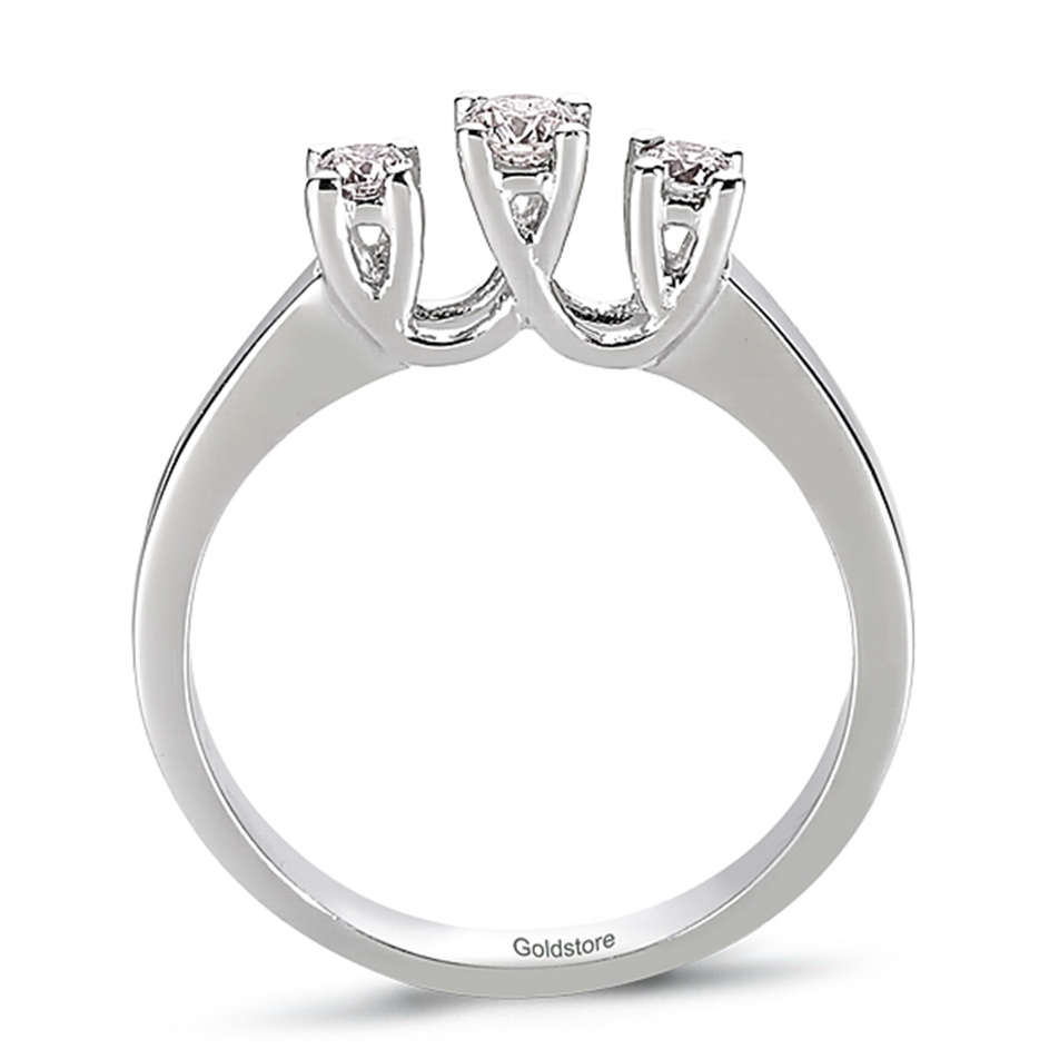 Solid Gold 0.25 ct Diamond Three Stone Ring