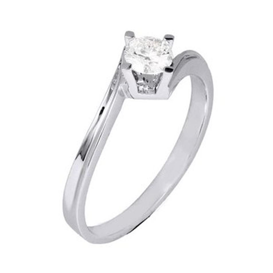 Solid Gold 0.28 ct Diamond Solitaire Bypass Solitaire Ring