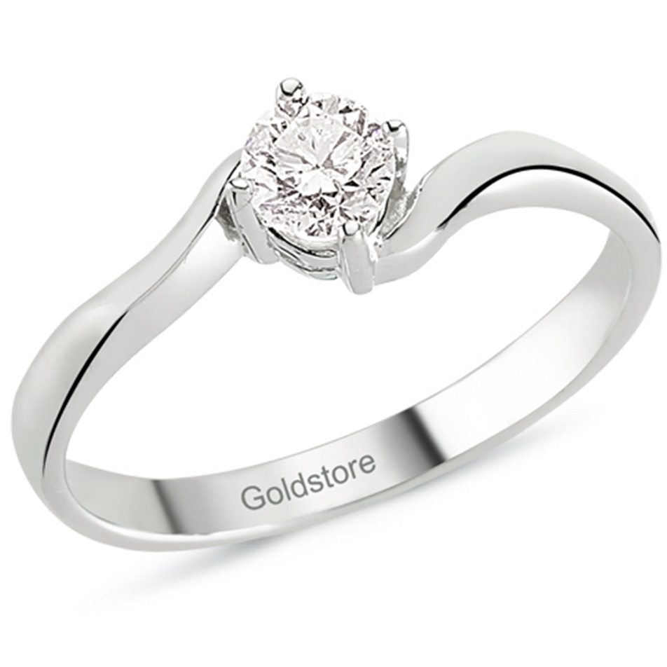 Solid Gold 0.29 ct Diamond Solitaire Ring