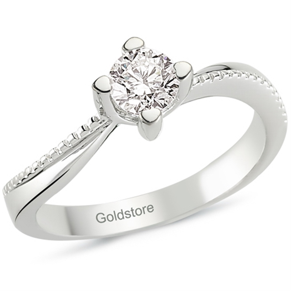 Solid Gold 0.3 ct Diamond Solitaire Ring