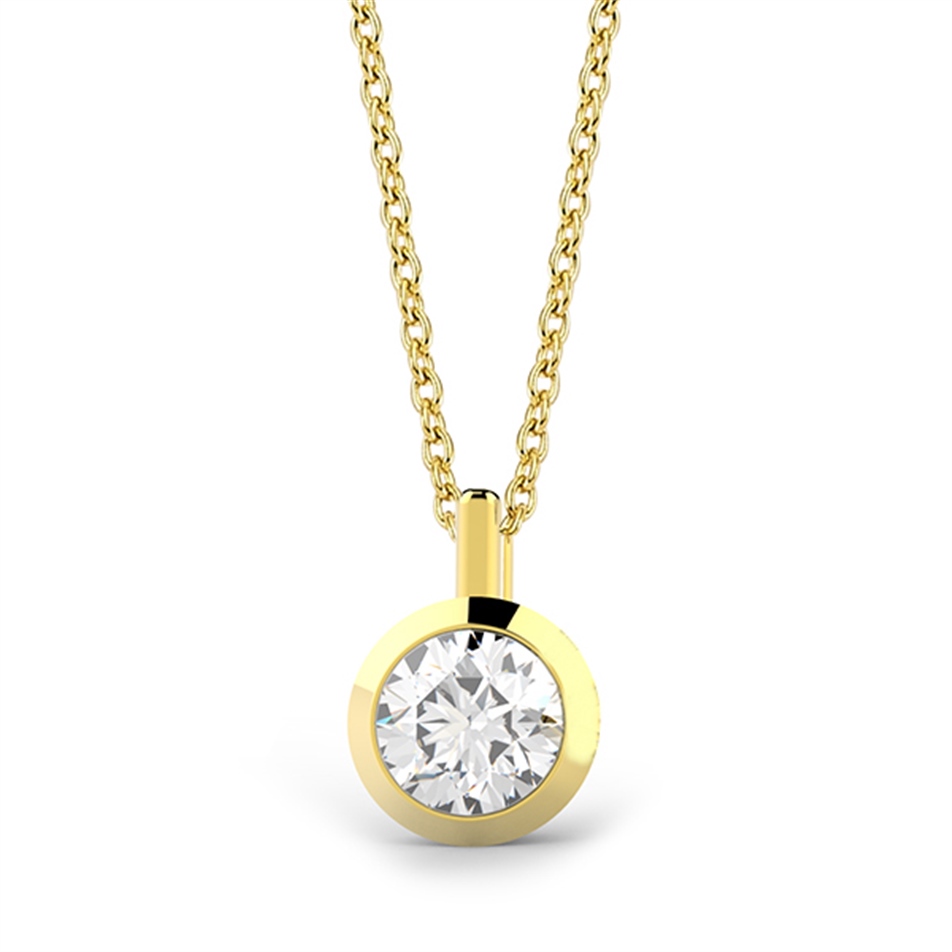 Solid Gold 0.3 carat Diamond Solitaire Necklace