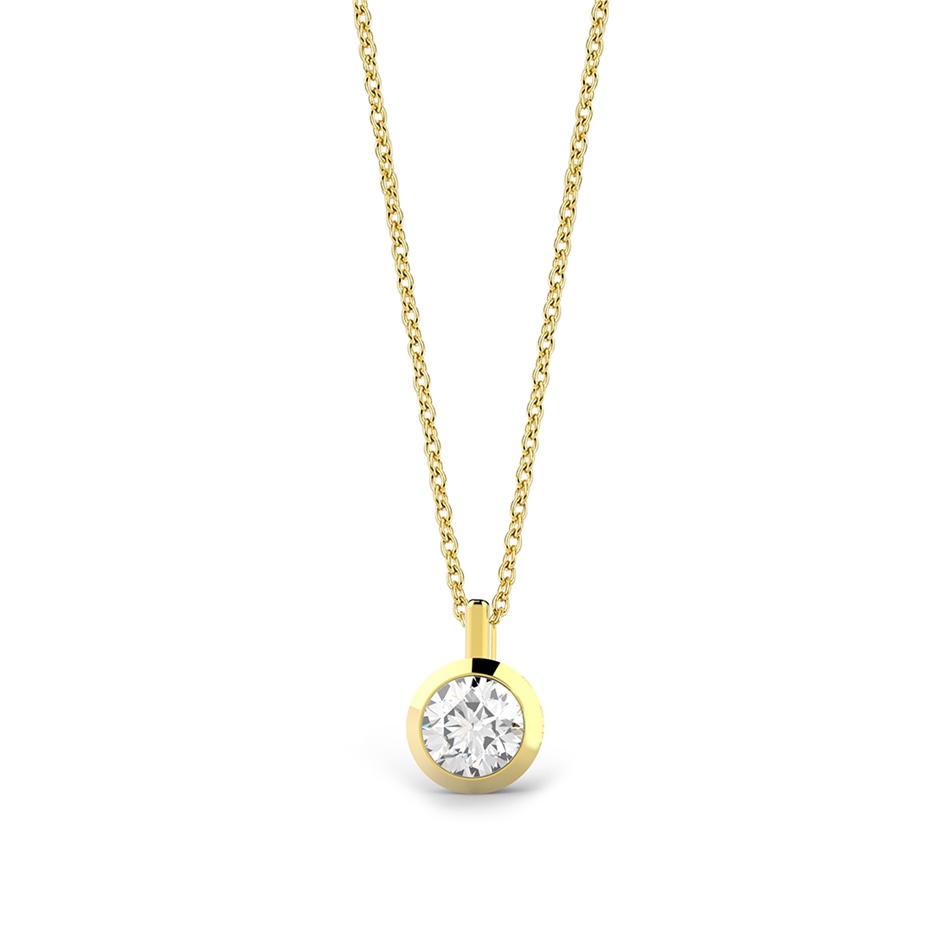 Solid Gold 0.3 carat Diamond Solitaire Necklace