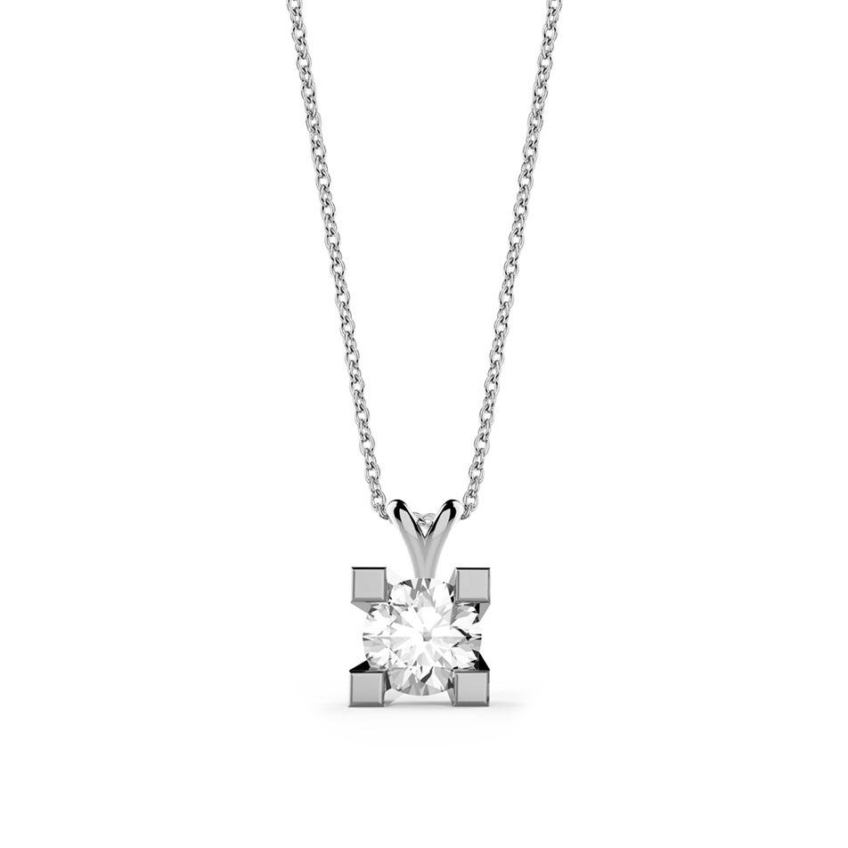 Solid Gold 0.3 carat Diamond Solitaire Classic Necklace