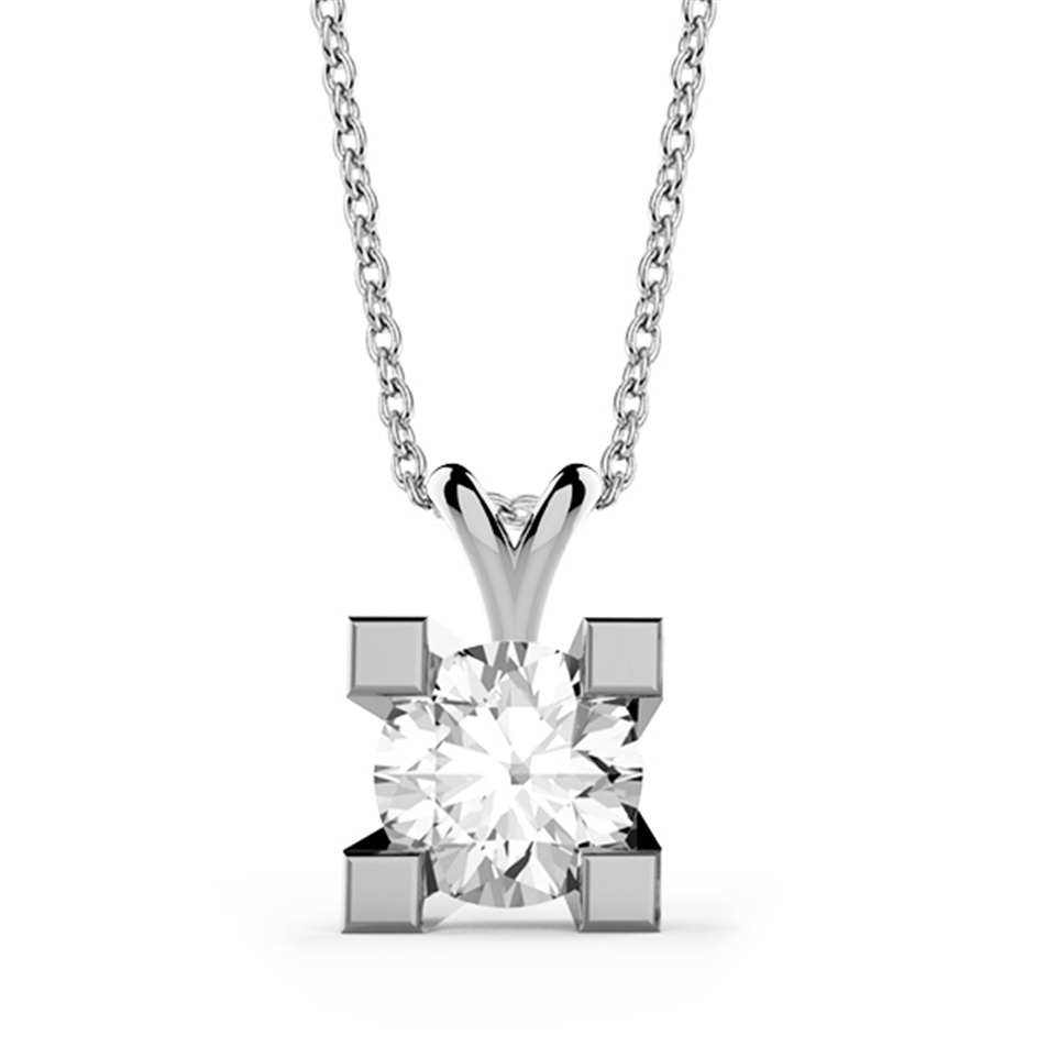 Solid Gold 0.3 carat Diamond Solitaire Classic Necklace