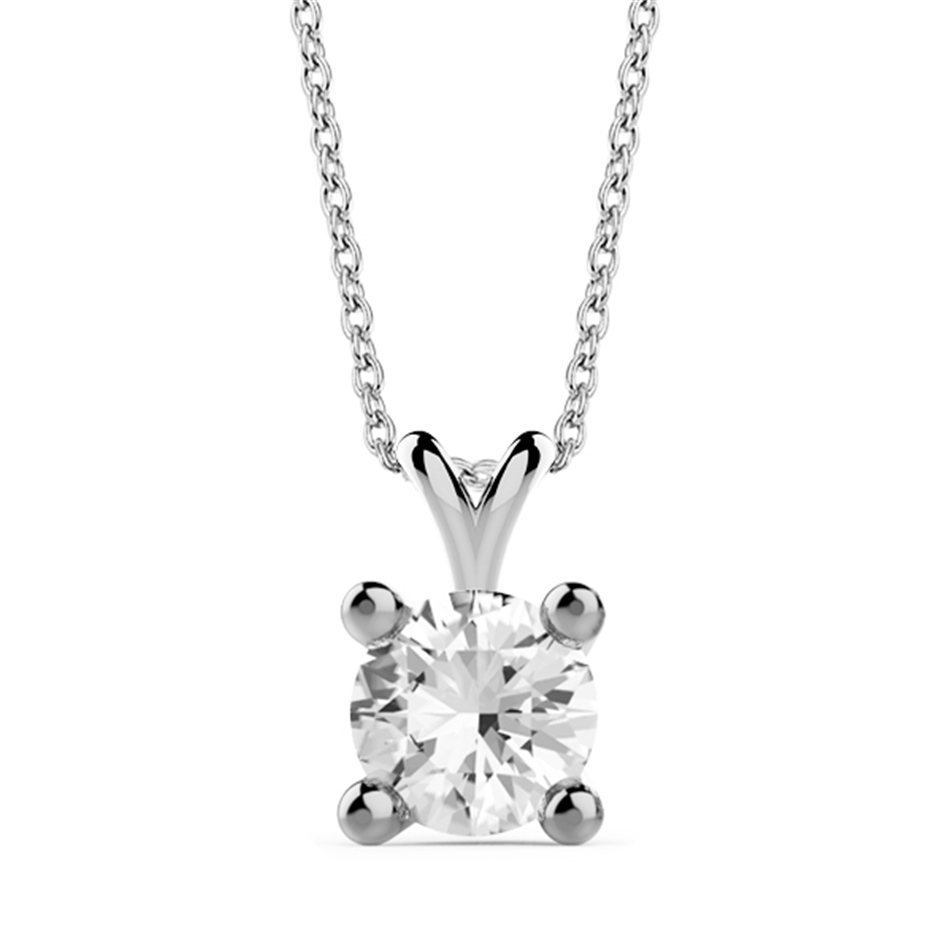 Solid Gold 0.3 carat Diamond Solitaire Classic Necklace