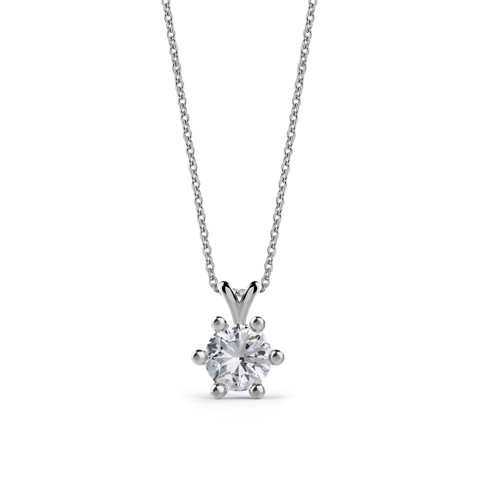 Solid Gold 0.3 carat Diamond Solitaire Classic Necklace