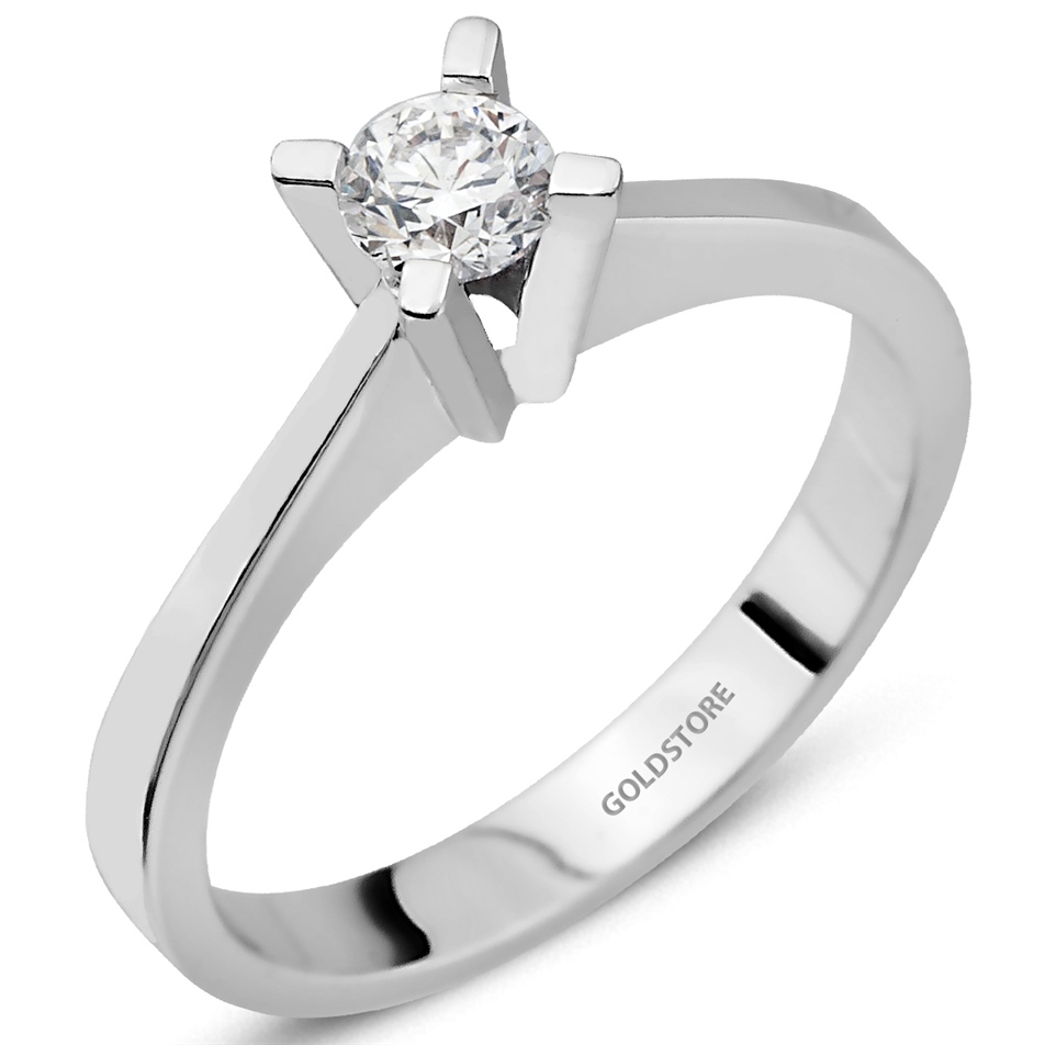 Solid Gold 0.3 ct Diamond Solitaire Classic Ring
