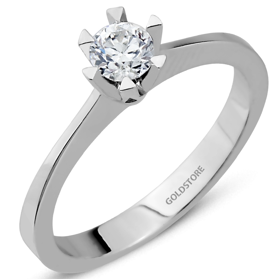 Solid Gold 0.3 ct Diamond Solitaire Classic Ring