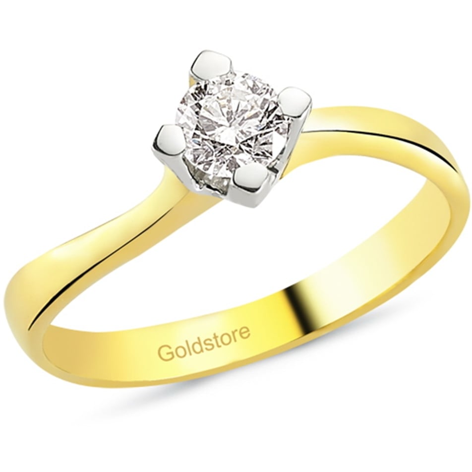 Solid Gold 0.3 ct Diamond Solitaire Ring