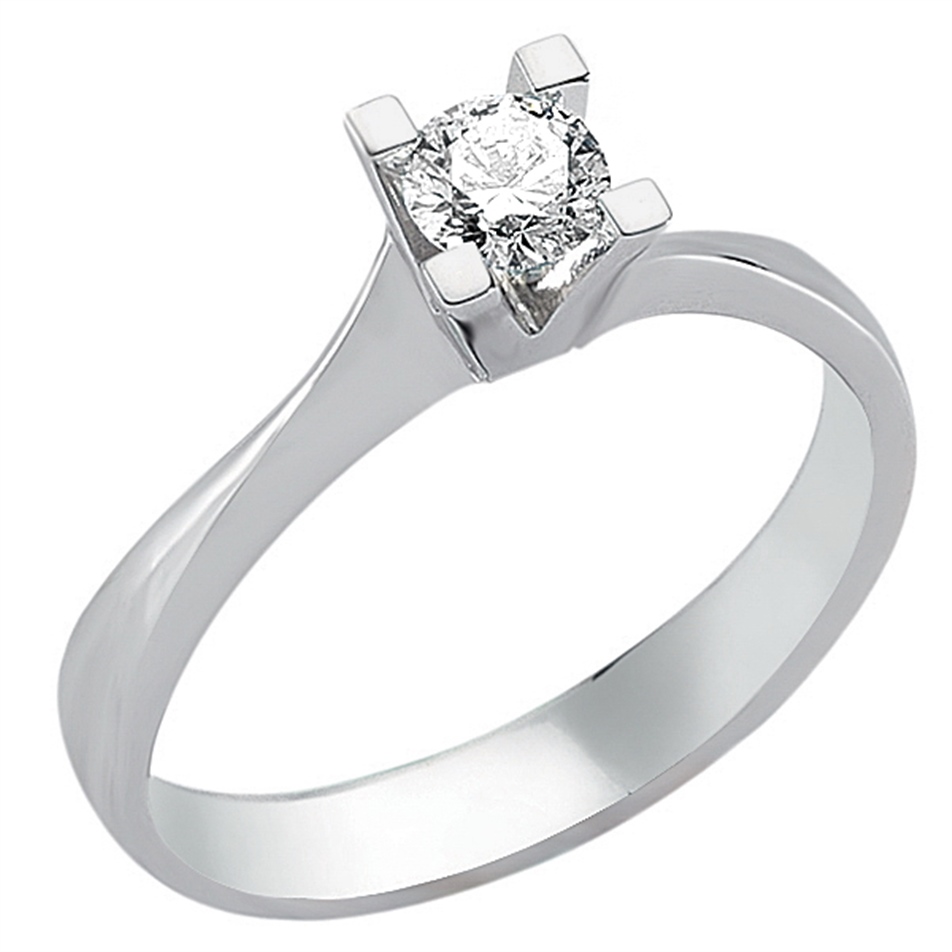 0.31 Karat Pırlanta Tektaş S Kollu Yüzük