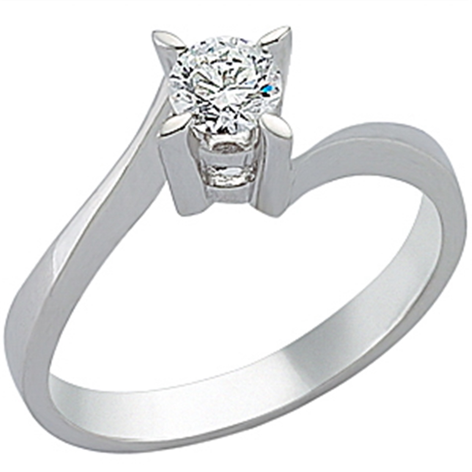Solid Gold 0.33 ct Diamond Solitaire Ring
