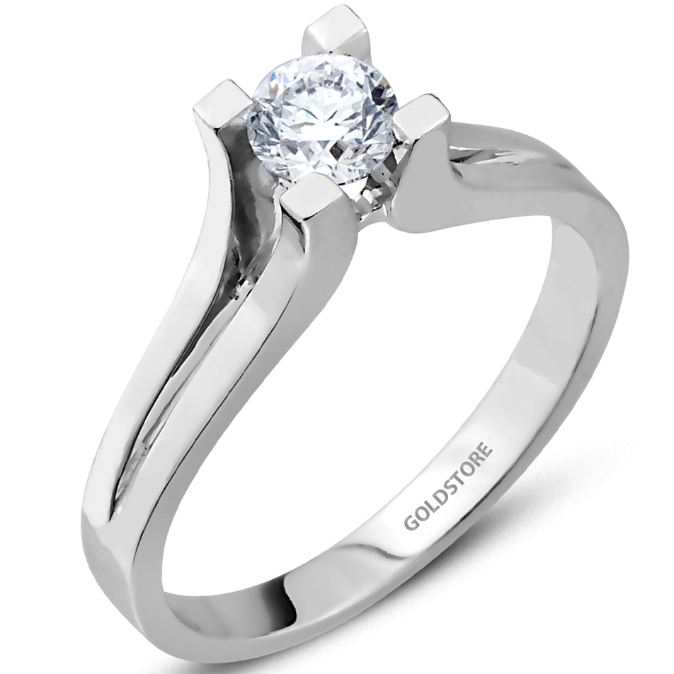 Solid Gold 0.4 ct Diamond Solitaire Classic Ring