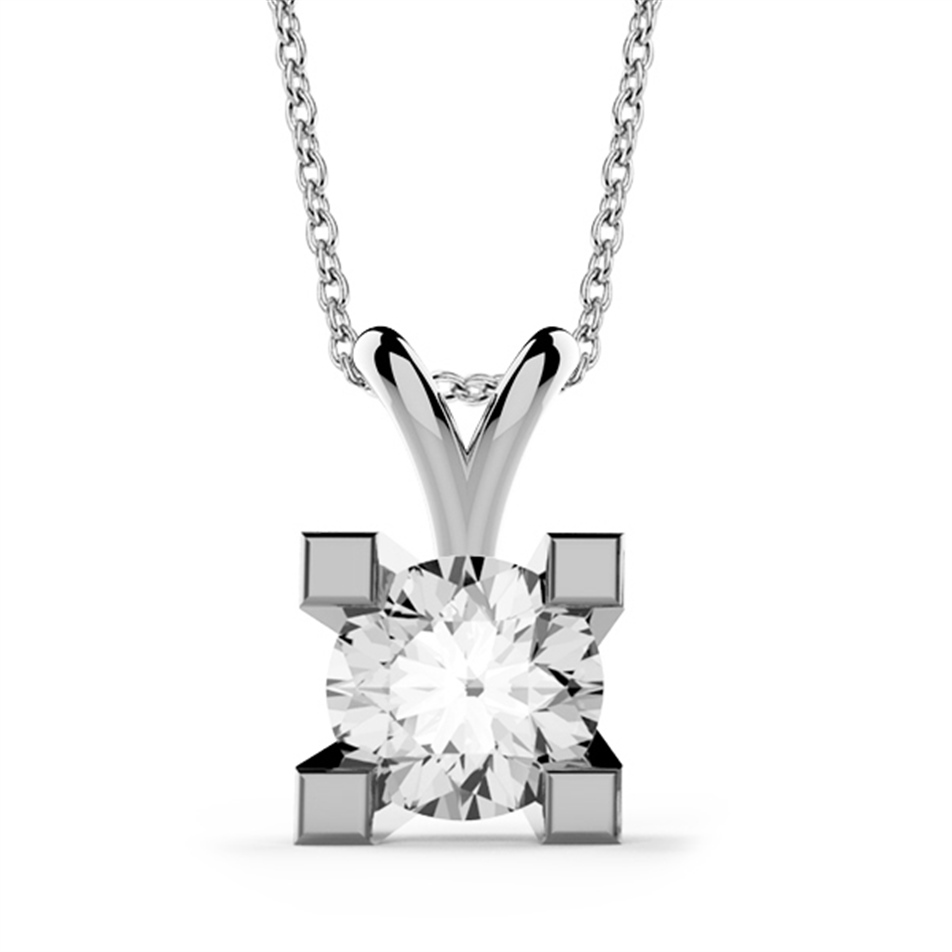 Solid Gold 0.4 carat Diamond Solitaire Classic Necklace