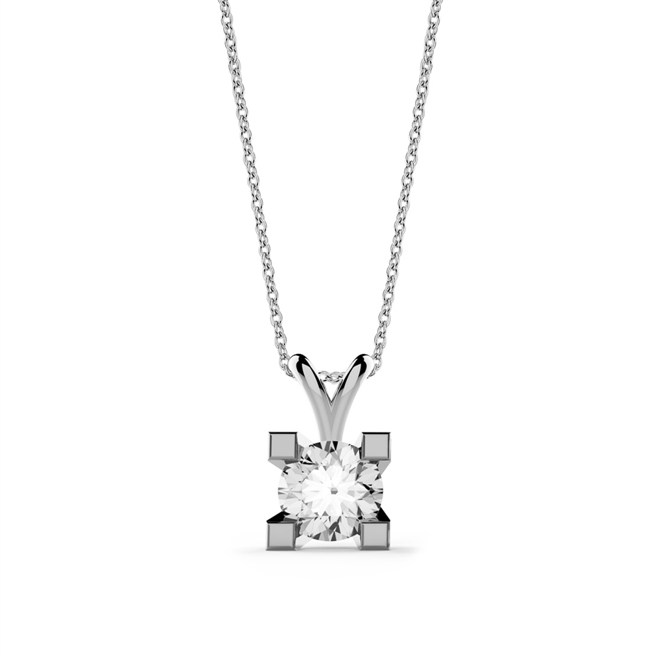 Solid Gold 0.4 carat Diamond Solitaire Classic Necklace