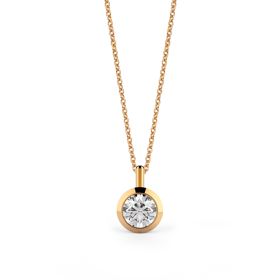 Solid Gold 0.4 carat Diamond Solitaire Classic Necklace