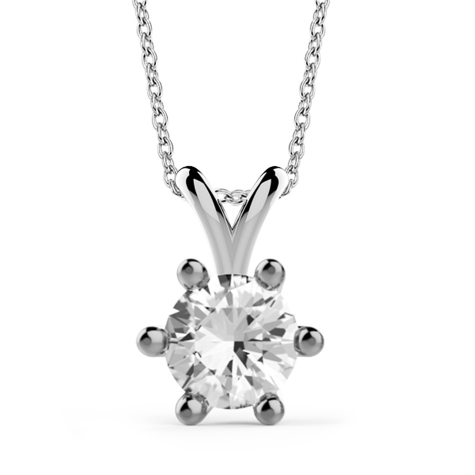 Solid Gold 0.4 carat Diamond Solitaire Classic Necklace