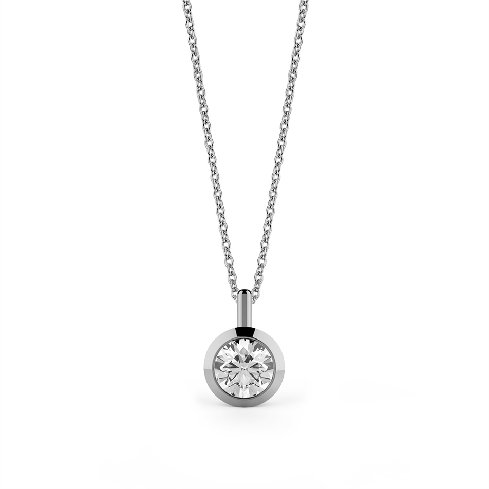 Solid Gold 0.4 carat Diamond Solitaire Classic Necklace