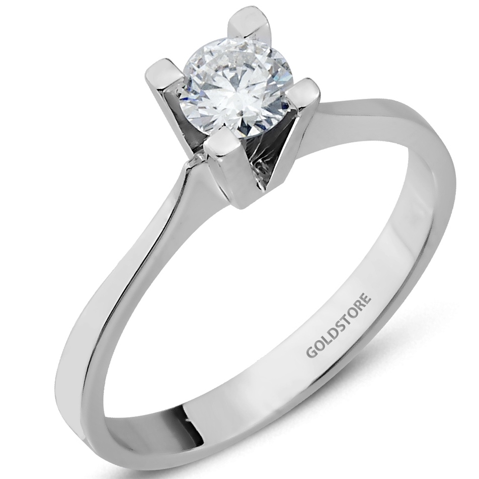 Solid Gold 0.4 ct Diamond Solitaire Classic Ring