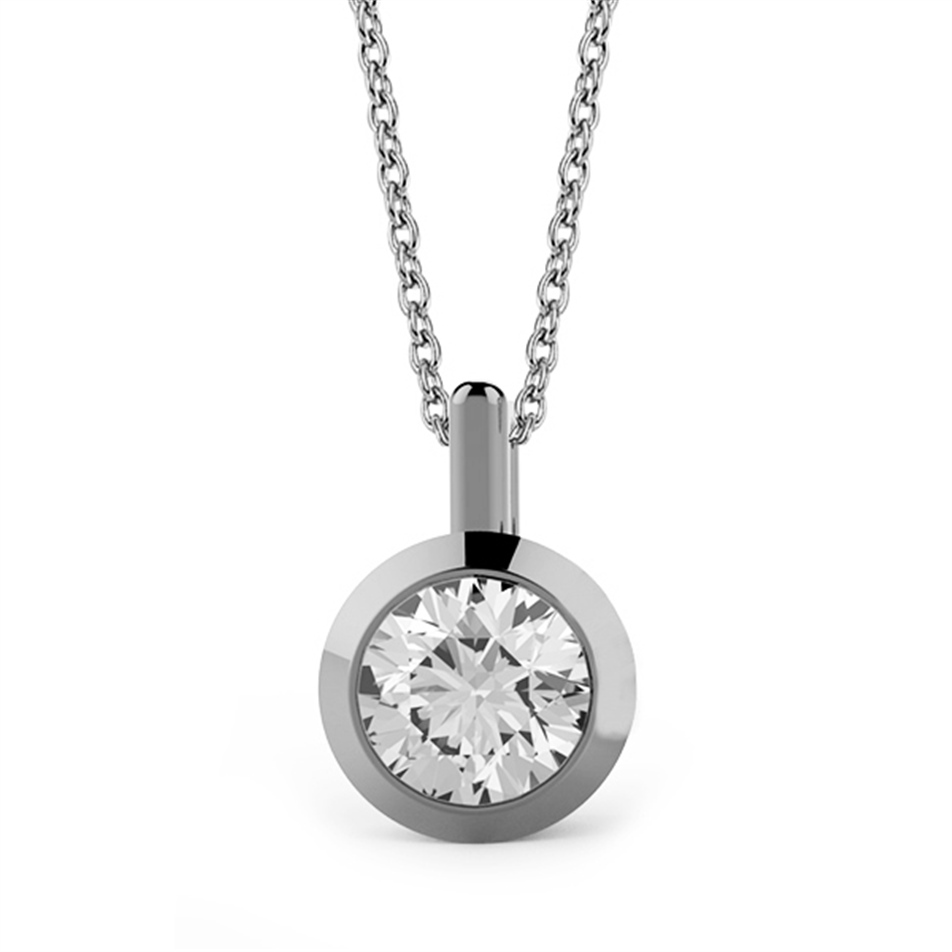 Solid Gold 0.5 carat Diamond Solitaire Classic Necklace