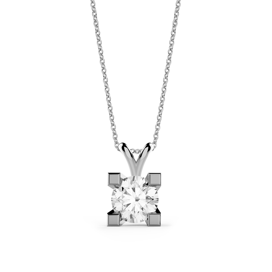 Solid Gold 0.5 carat Diamond Solitaire Classic Necklace